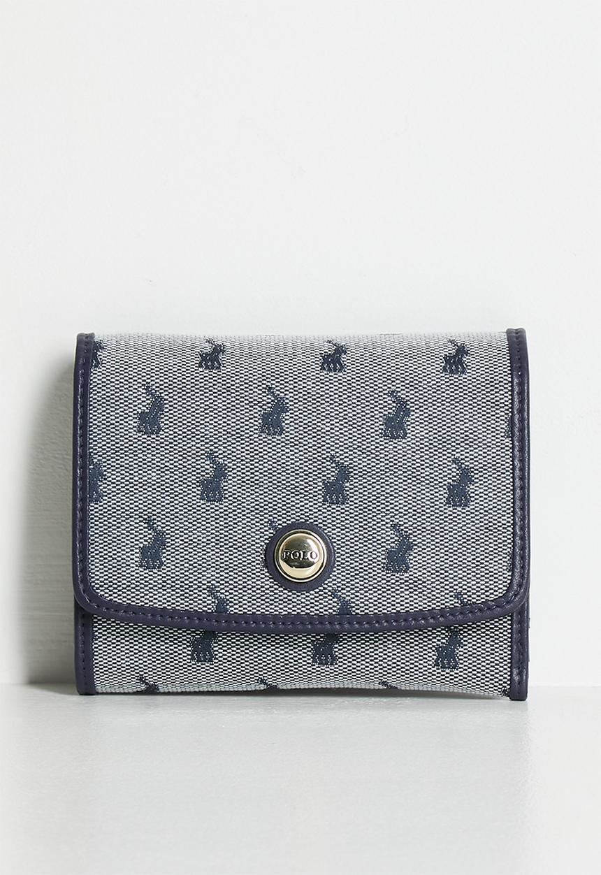 POLO - Jacquard trifold purse - blue
