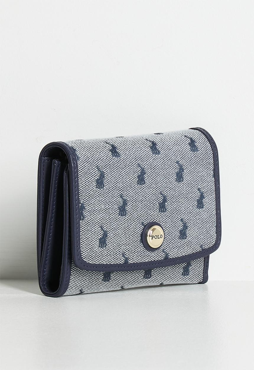 POLO - Jacquard trifold purse - blue