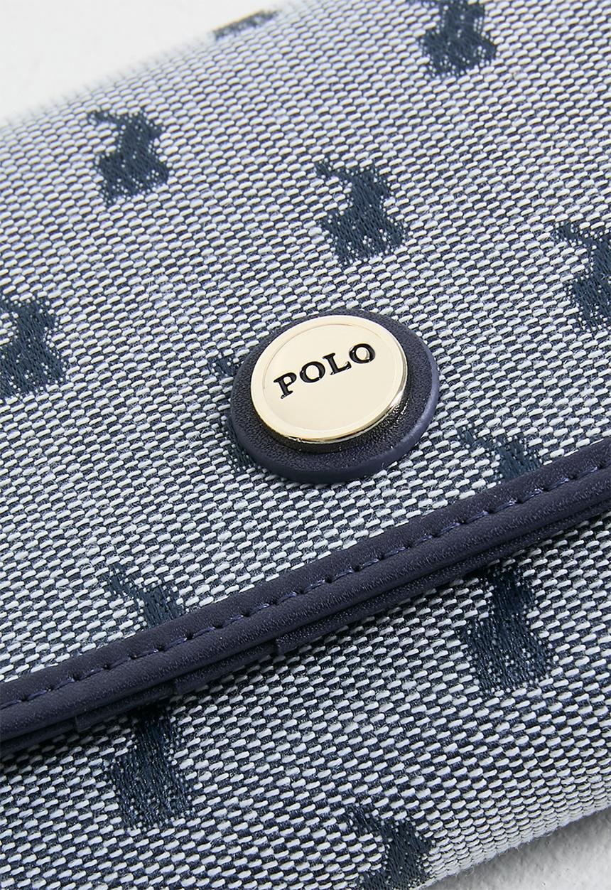 POLO - Jacquard trifold purse - blue