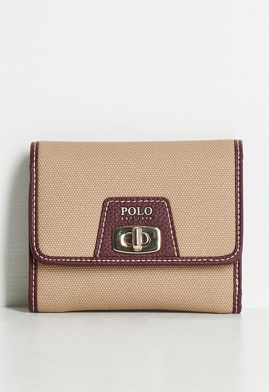 POLO - Cabana trifold purse - beige