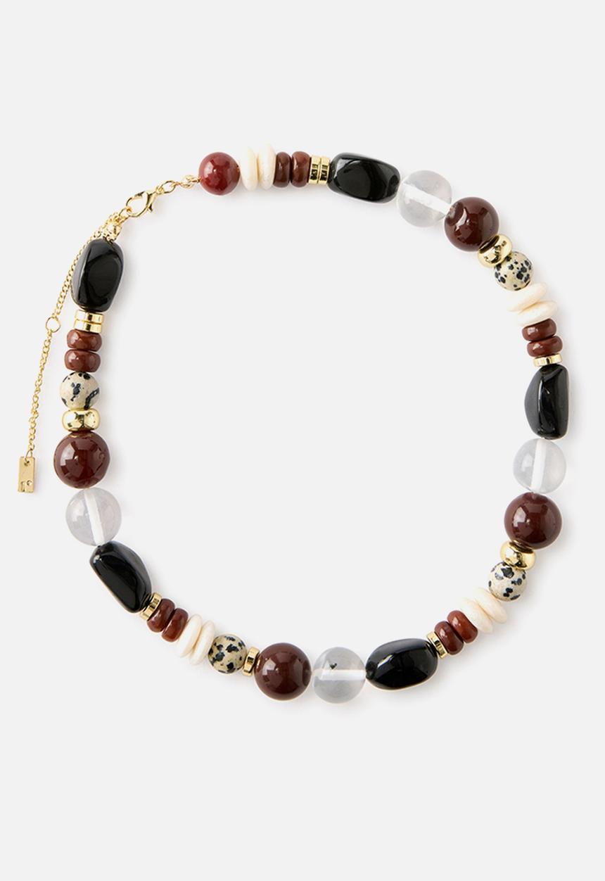 Rubi - Beaded Necklace - Brown