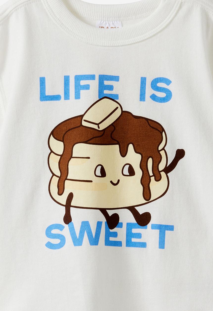 Cotton On - Bobbi Short Sleeve Graphic Tee - Vanilla/Life Is Sweet