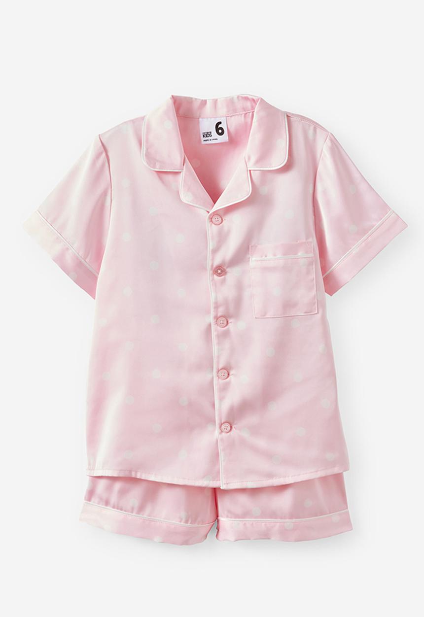 Cotton On - Lullaluxe Short Sleeve Pj Set - Tea Party Pink/Aria Spot