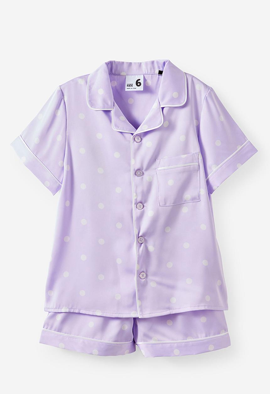 Cotton On - Lullaluxe Short Sleeve Pj Set - Vintage Lilac/Aria Spot