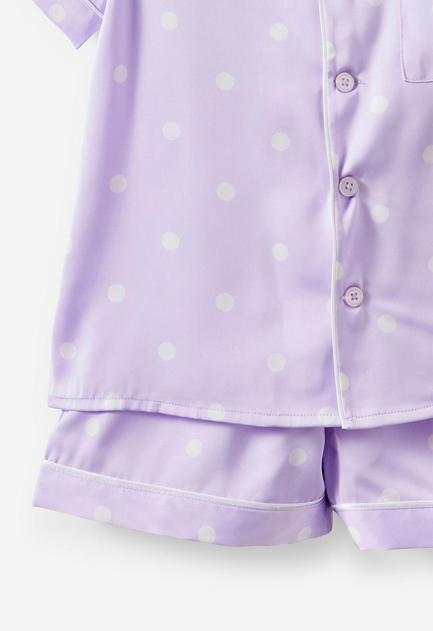 Cotton On - Lullaluxe Short Sleeve Pj Set - Vintage Lilac/Aria Spot