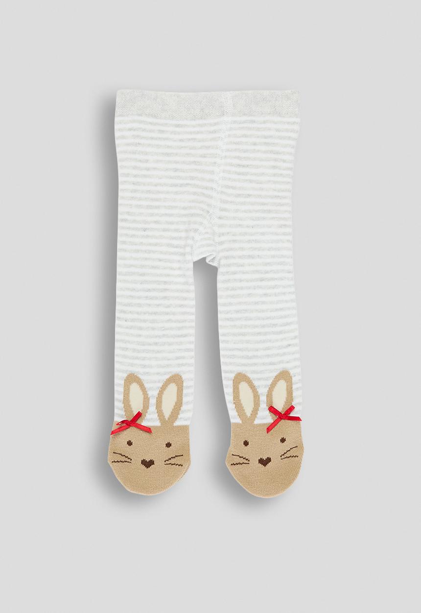 Pop Candy - Bunny footed stockings - white/grey stripes