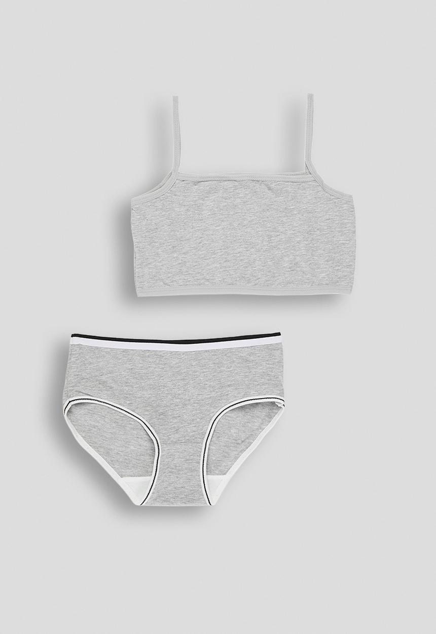 Pop Candy - Cami bra with full briefs - platinum grey