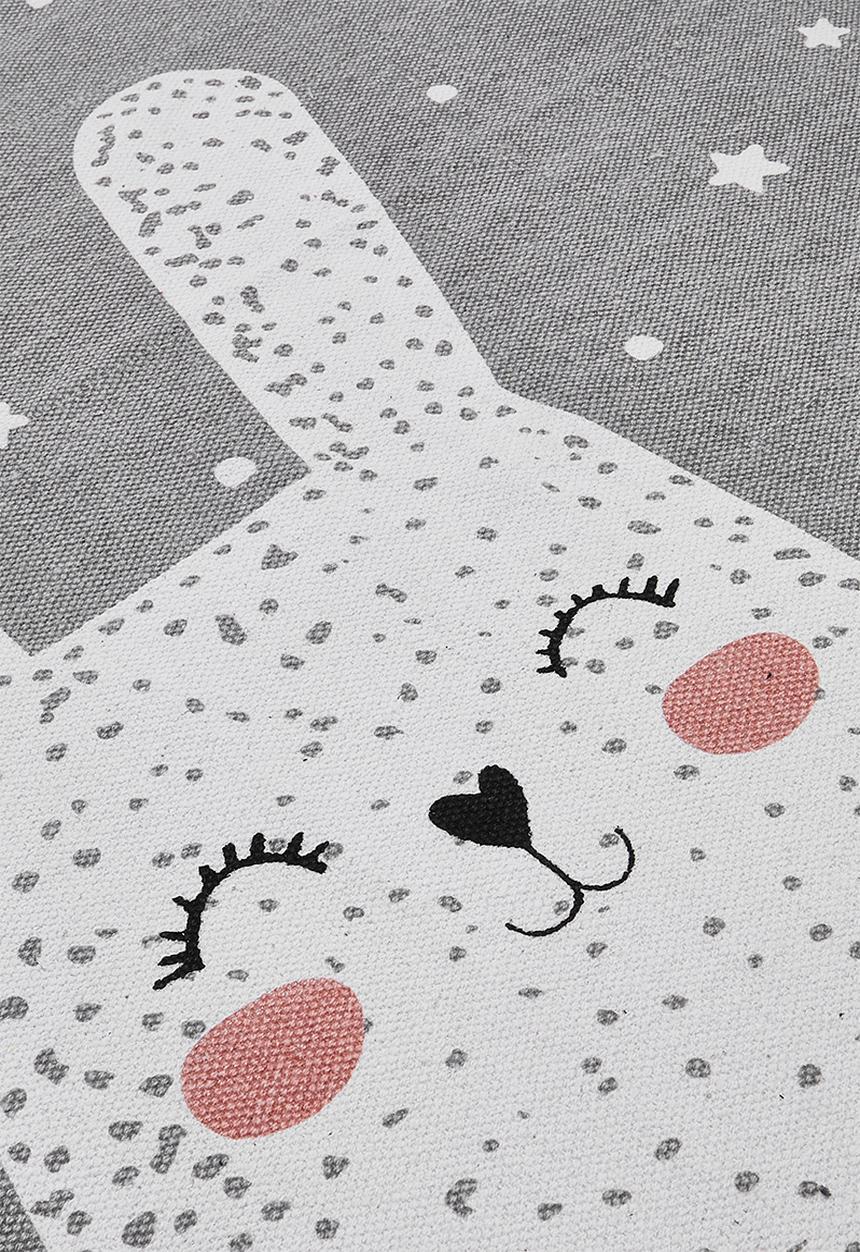H&S - Round Cotton Rug Bunny 120cm Grey