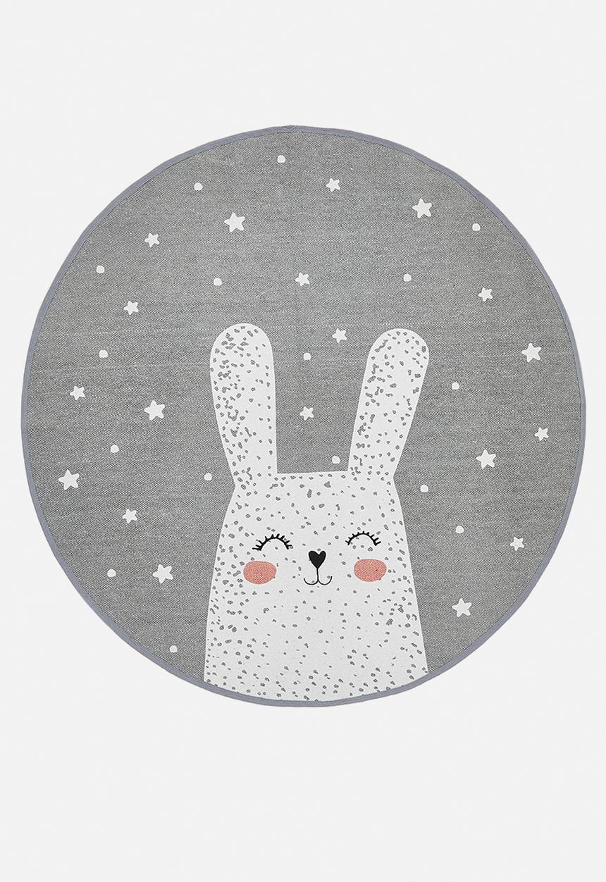 H&S - Round Cotton Rug Bunny 120cm Grey