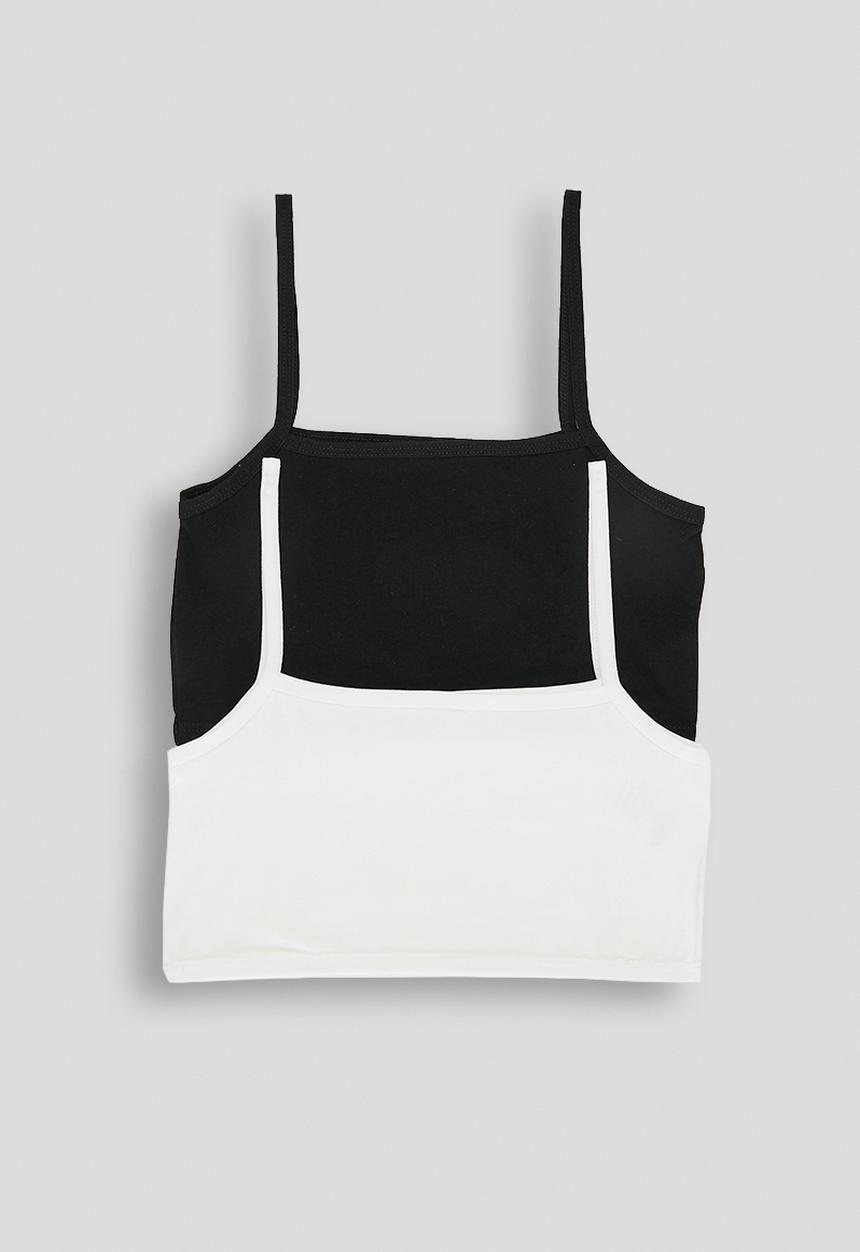 Pop Candy - 2 Pack training bra - white/black