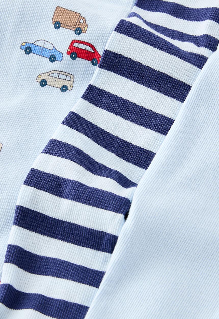Cotton On - The Long Sleeve Rib Romper 3 Pack - Blue Whisper/Tiny Cruiser