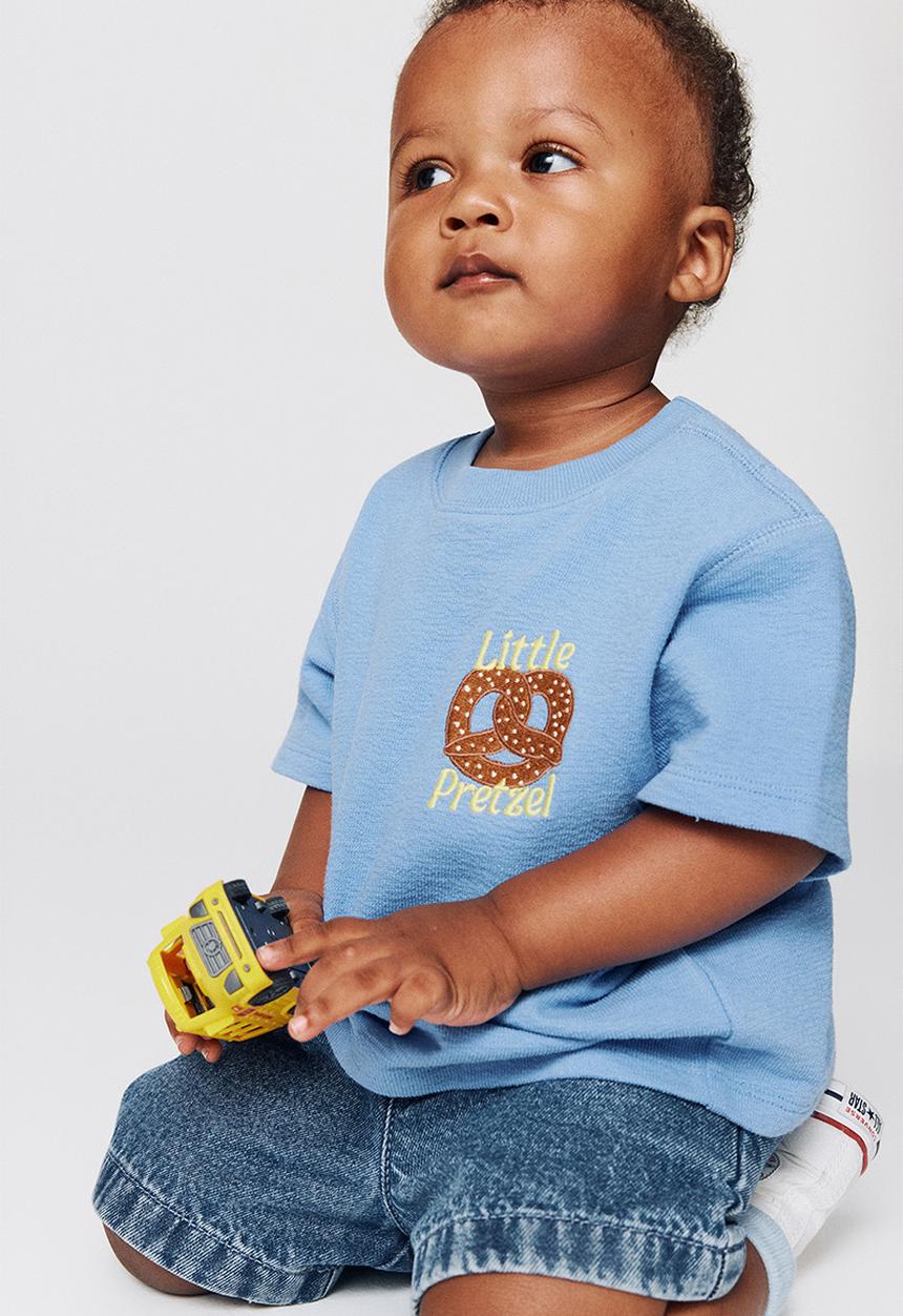 Cotton On - Tyla Knit Tee - Blue Bonnet/Little Pretzel