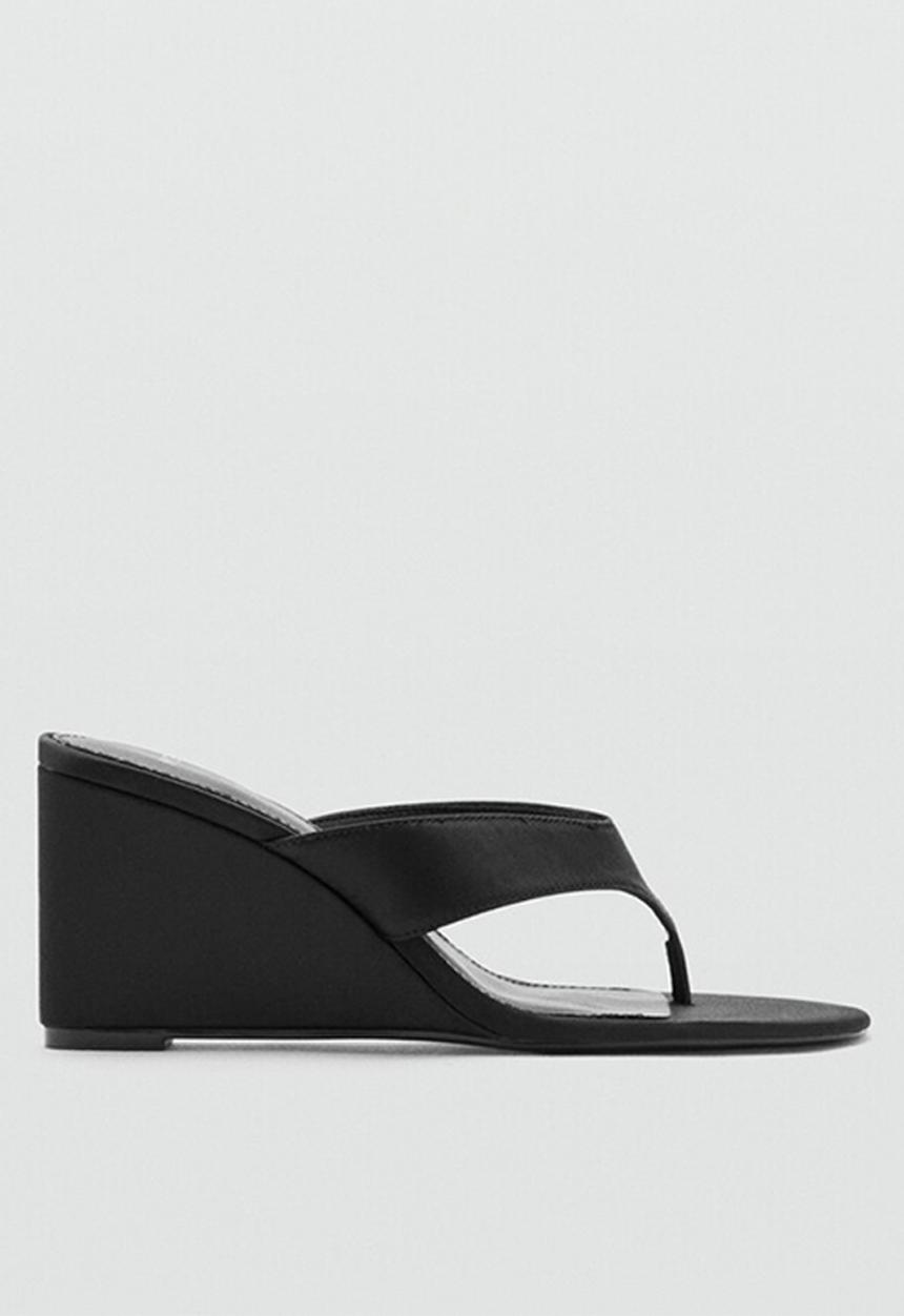 MANGO - Lirio open toe mule - black
