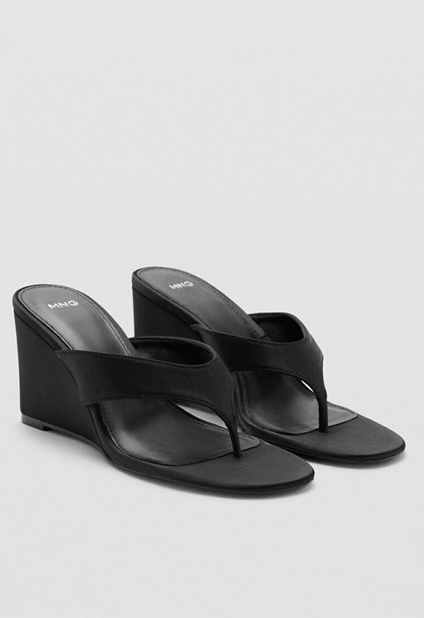 MANGO - Lirio open toe mule - black