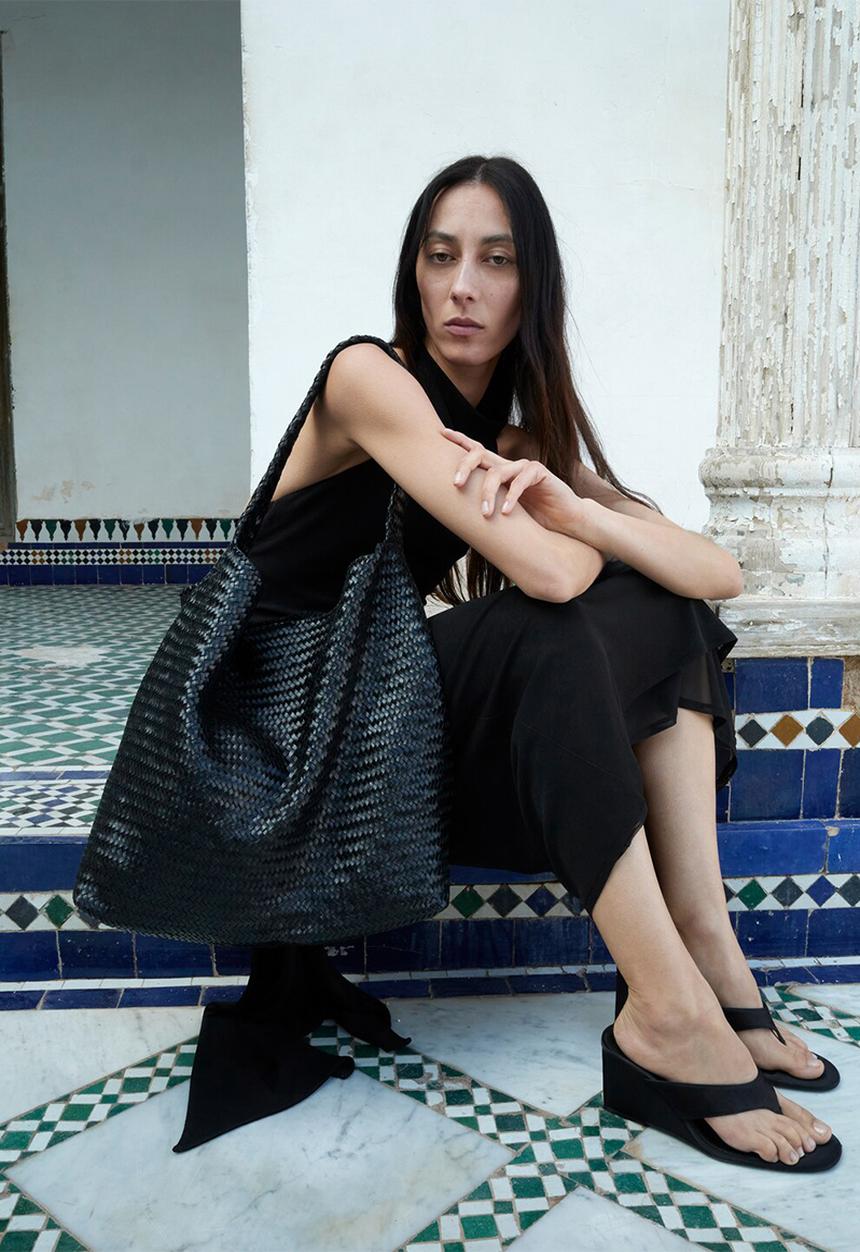 MANGO - Lirio open toe mule - black