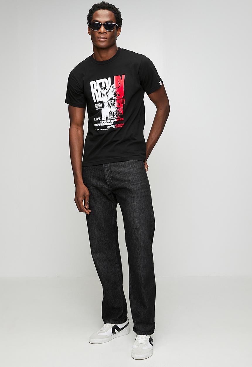 Replay - Maxi Print T-shirt - Black/Red