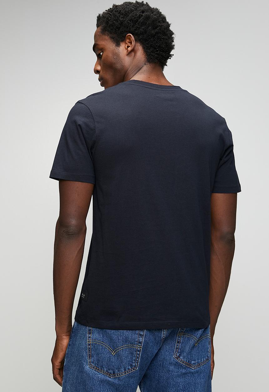 Replay - Basic Jersey Crew Neck T-shirt - Navy/White