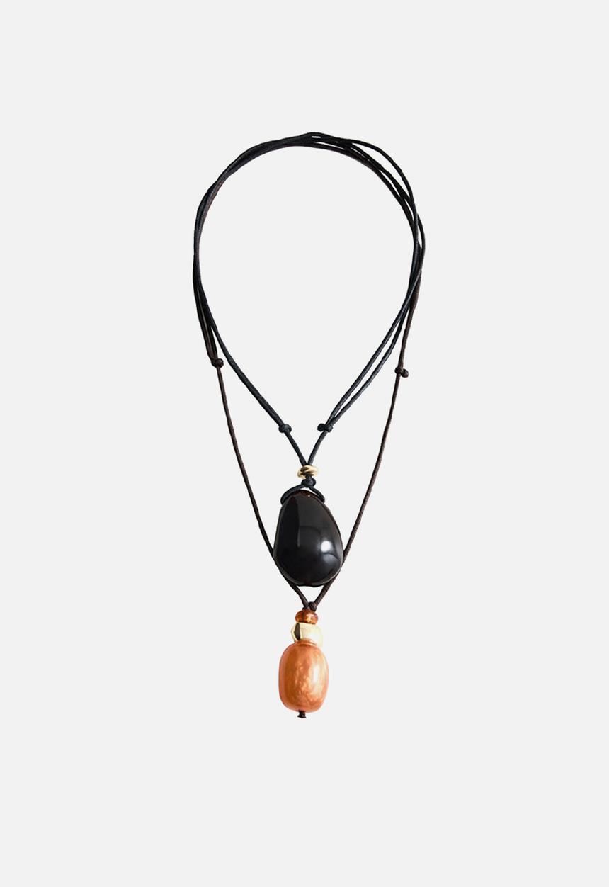 MANGO - Frankie necklace - brown