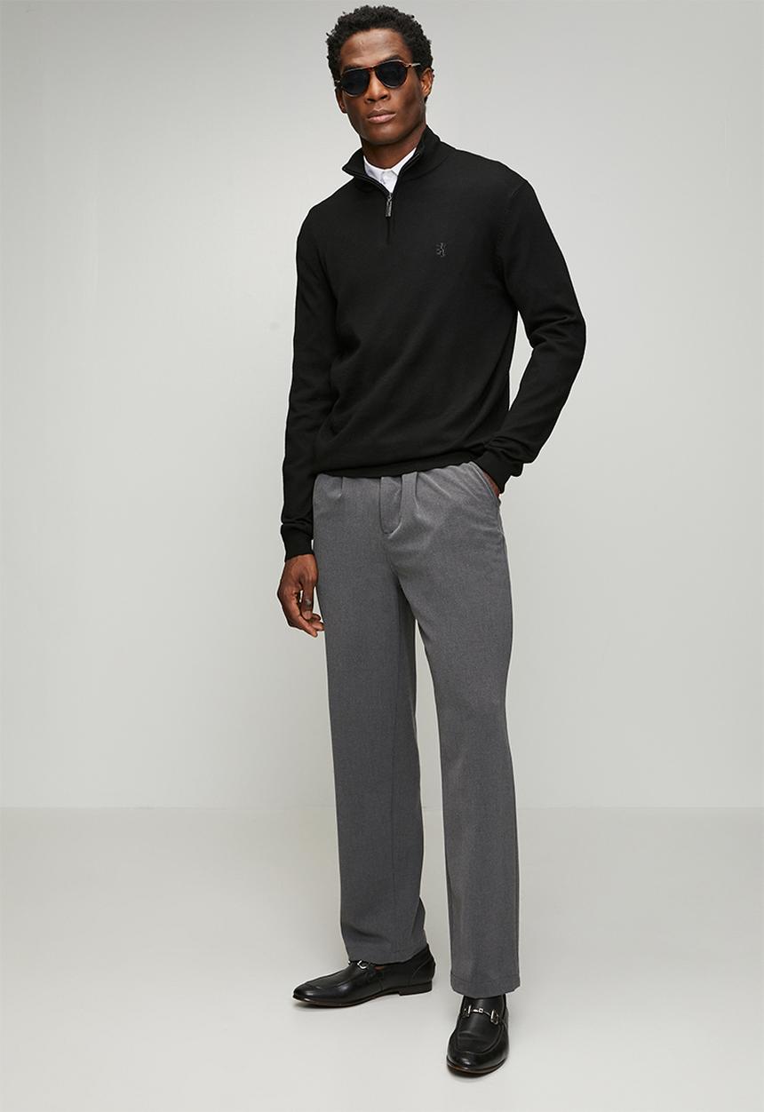 Pringle of Scotland - Ernie 1/4 Zip Merino Knitwear - Black