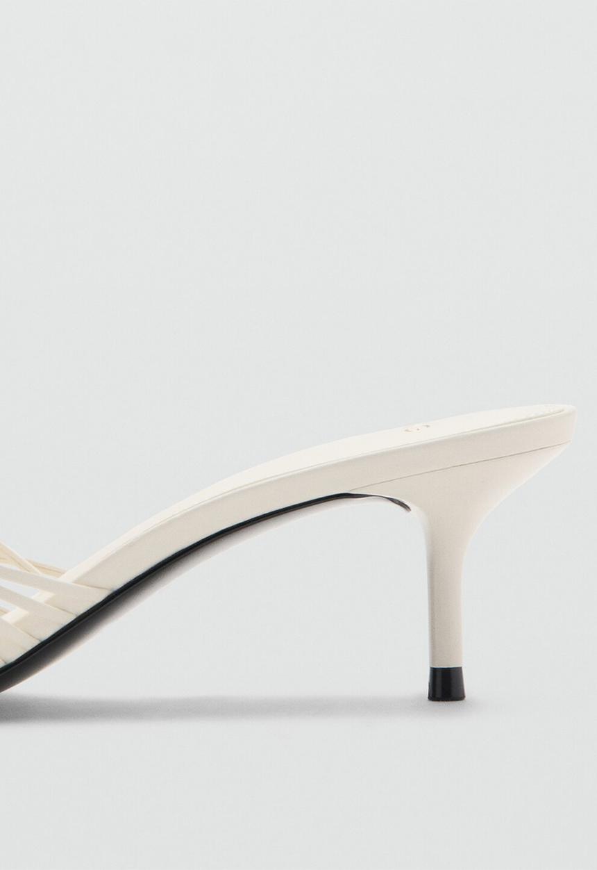 MANGO - Ser open toe mule - white