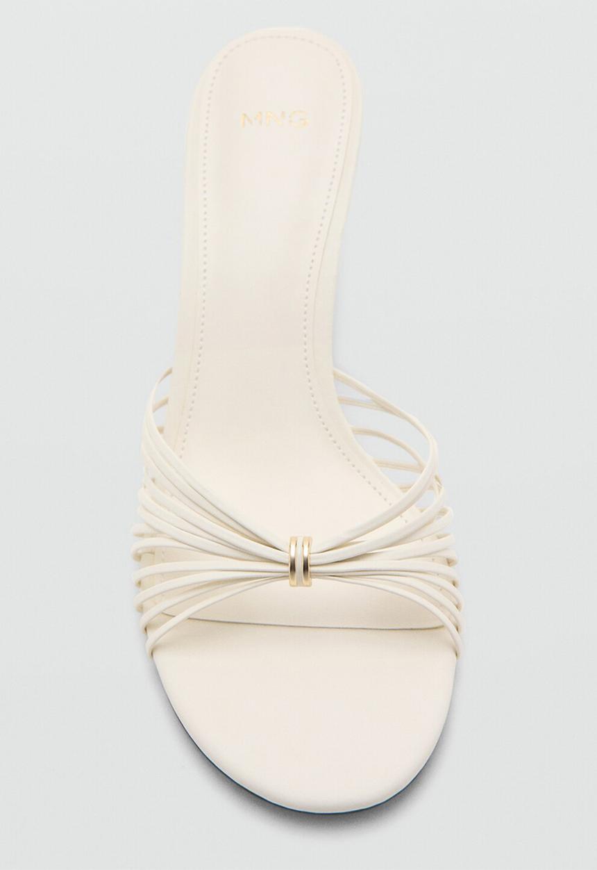 MANGO - Ser open toe mule - white