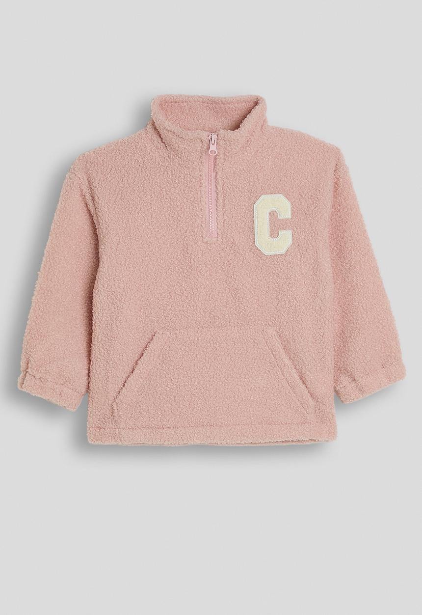 Pop Candy - Boiled faux faur zip-up jacket - pink