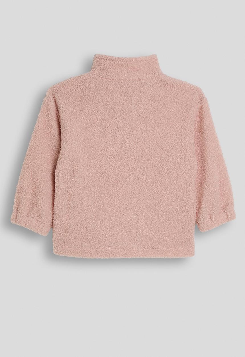 Pop Candy - Boiled faux faur zip-up jacket - pink