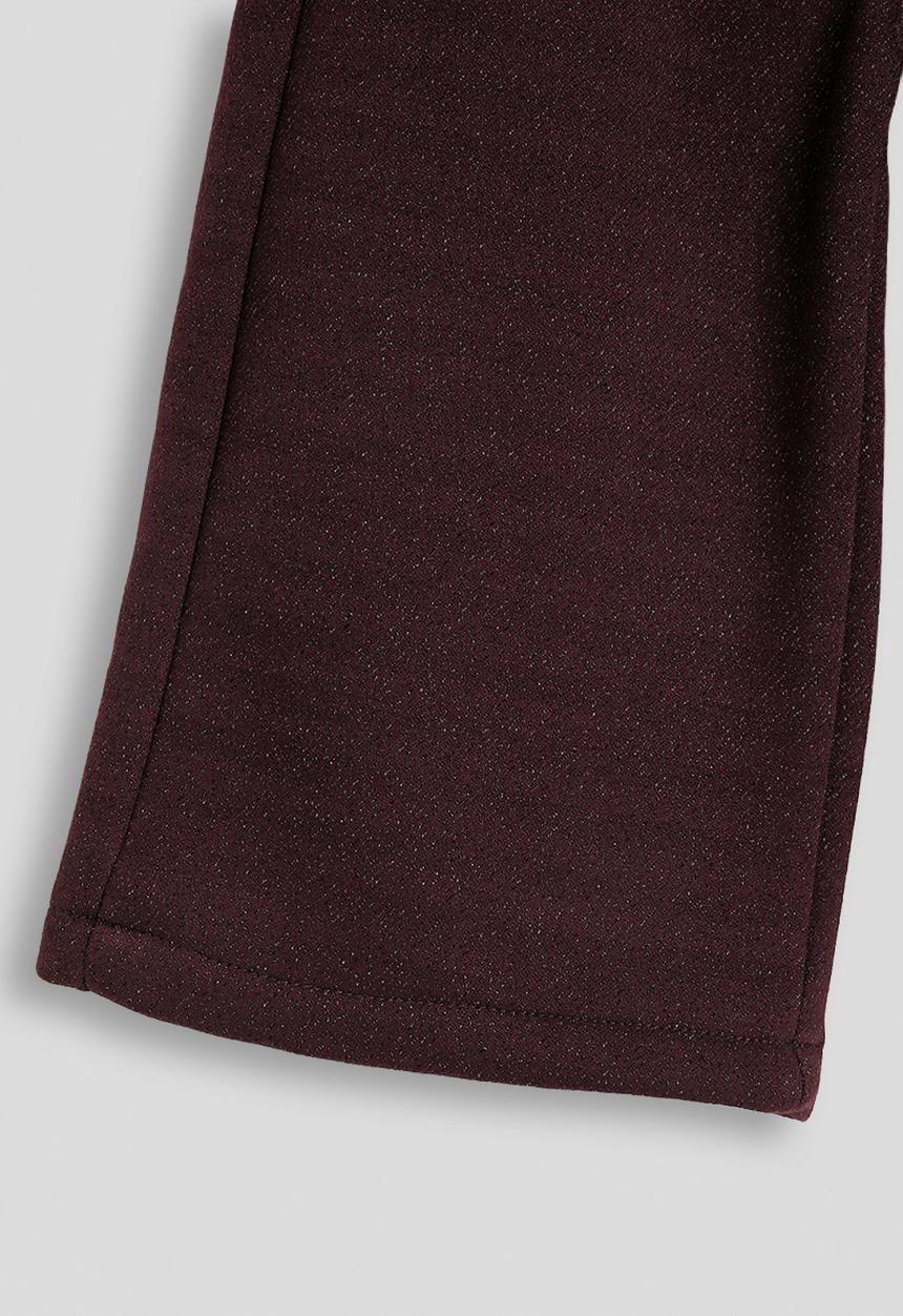 Pop Candy - Metallic melange wide leg pants - wine red