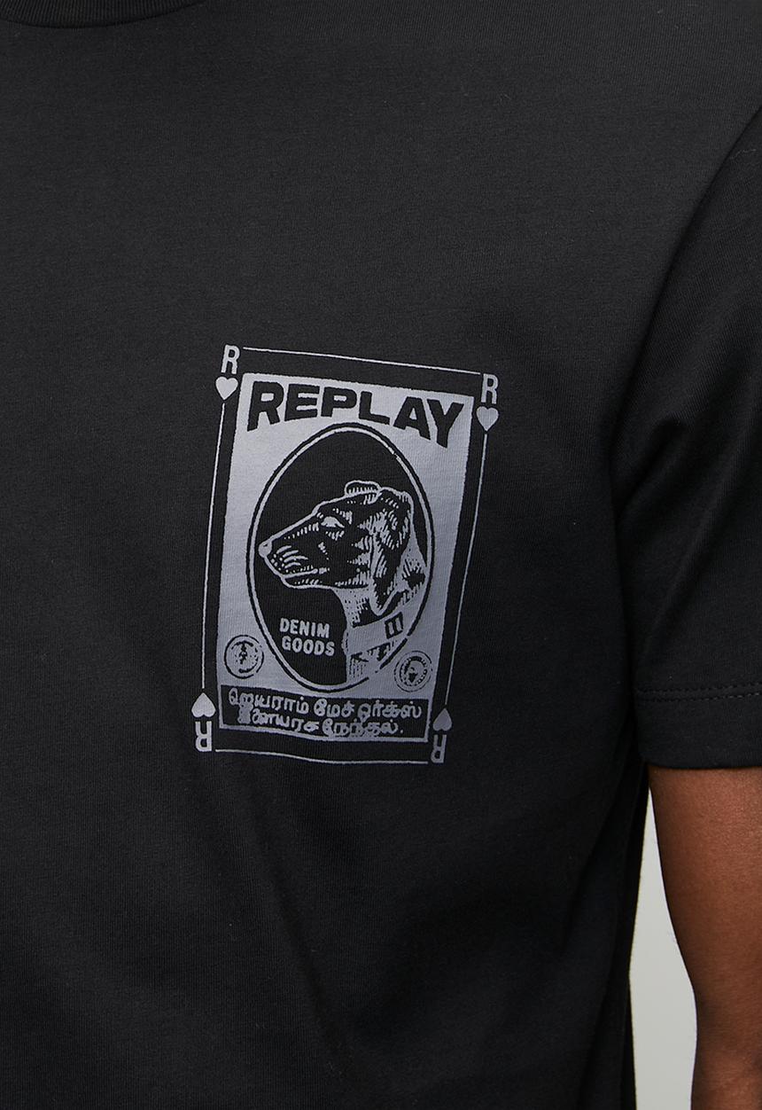 Replay - Piece Dyed Heavy Cotton Jersey T-shirt - Black