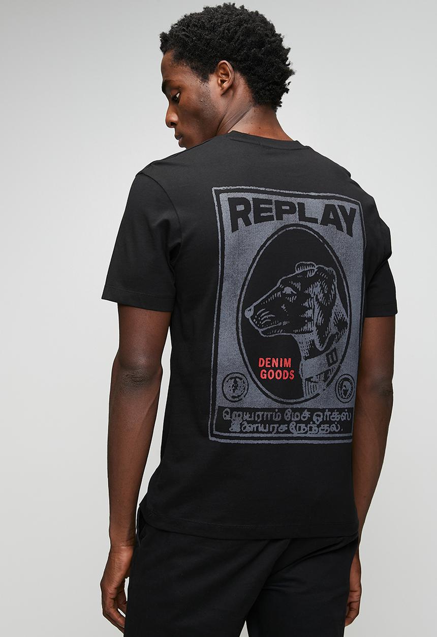 Replay - Piece Dyed Heavy Cotton Jersey T-shirt - Black