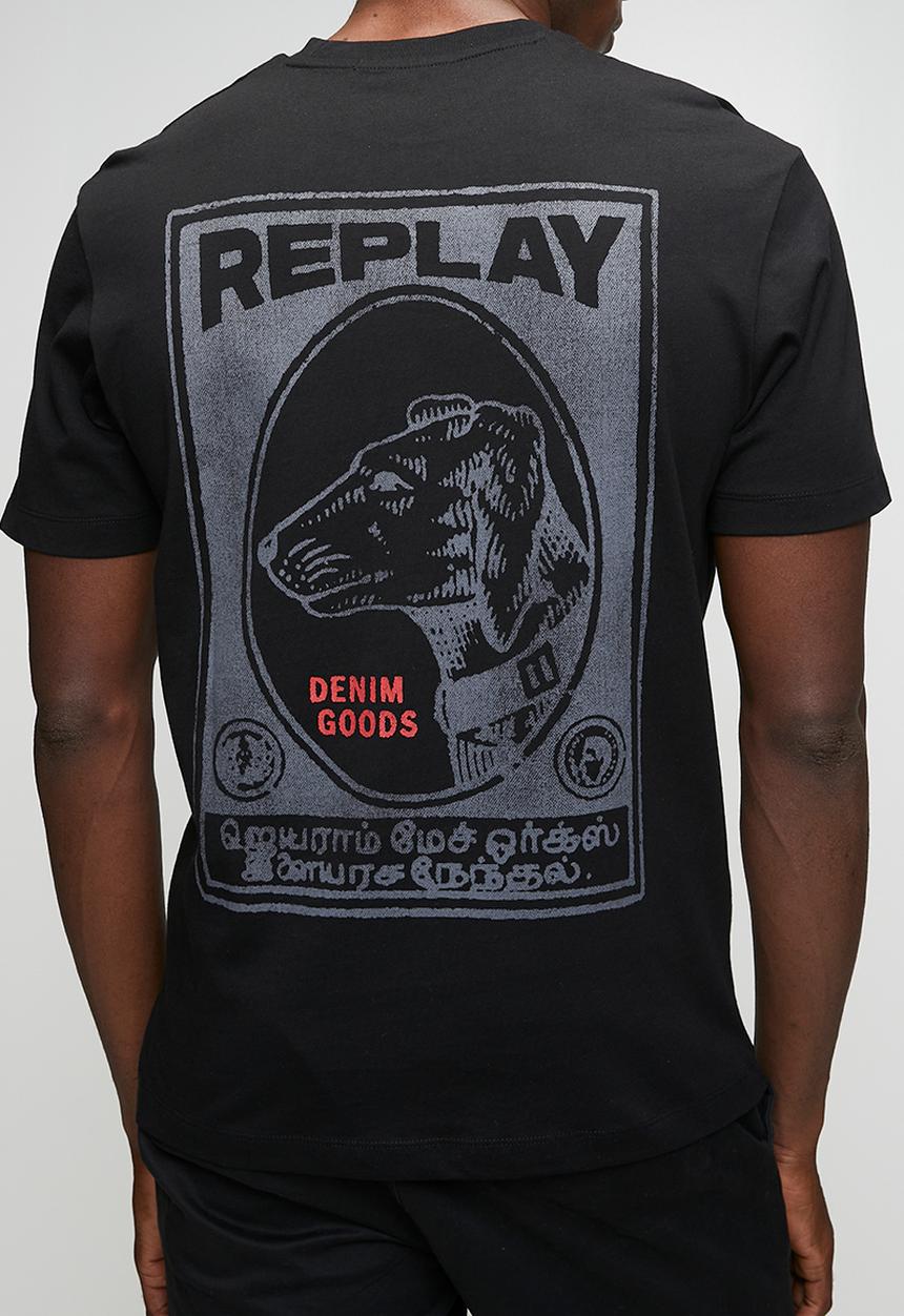 Replay - Piece Dyed Heavy Cotton Jersey T-shirt - Black
