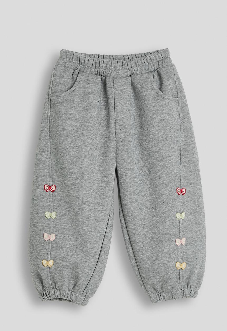 Pop Candy - Pintuck leg seam joggers - grey/butterflies