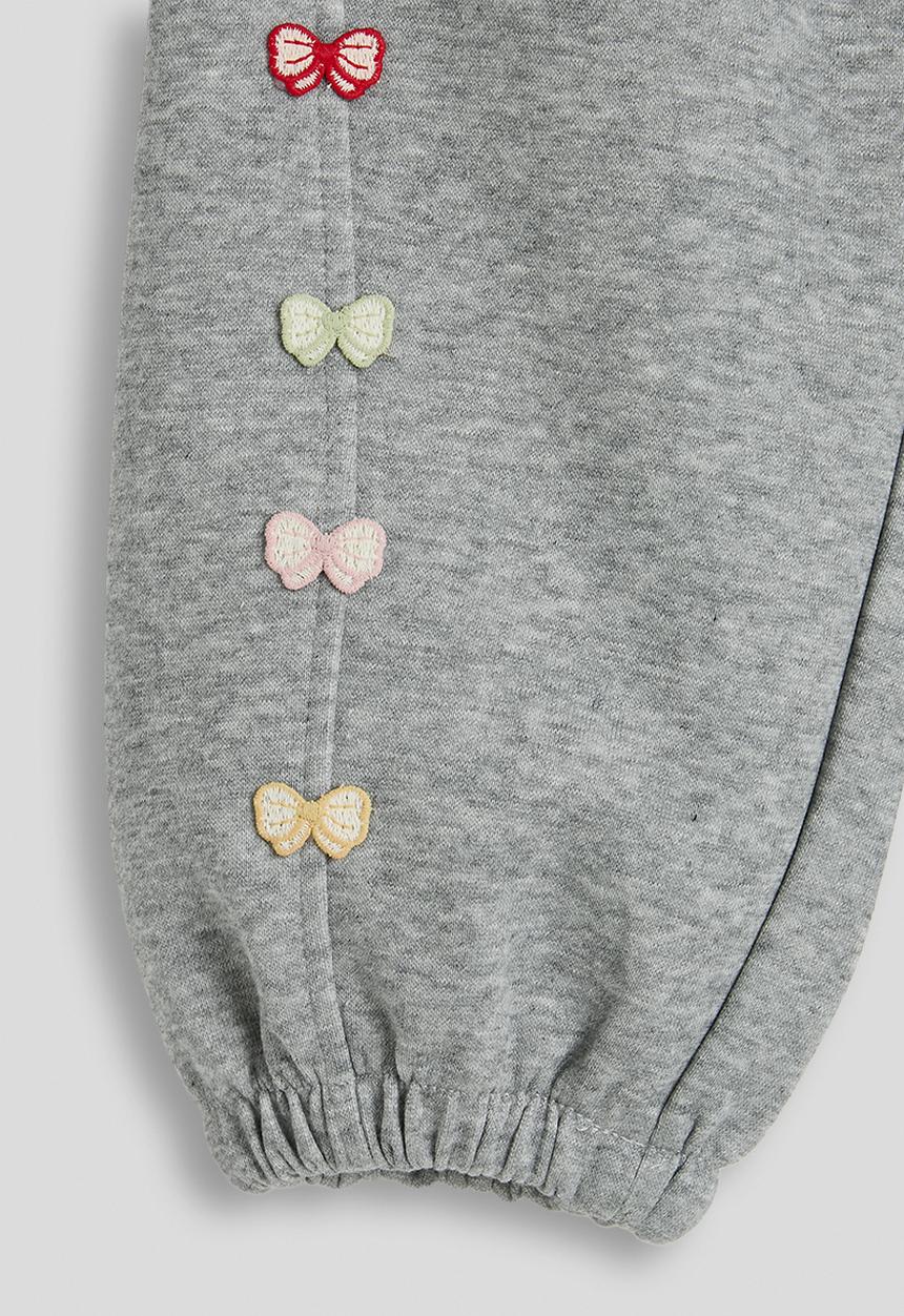 Pop Candy - Pintuck leg seam joggers - grey/butterflies
