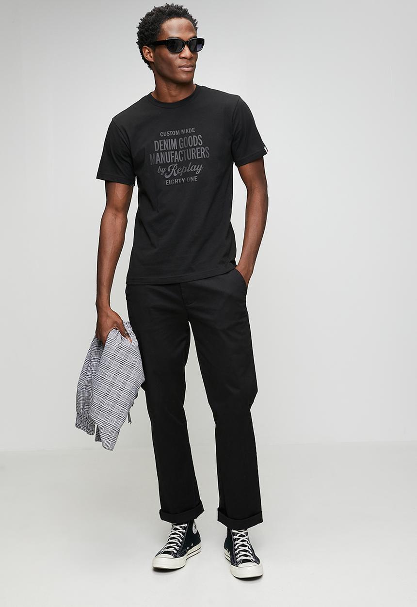 Replay - Piece Dyed Organic Cotton Jersey T-shirt - Black