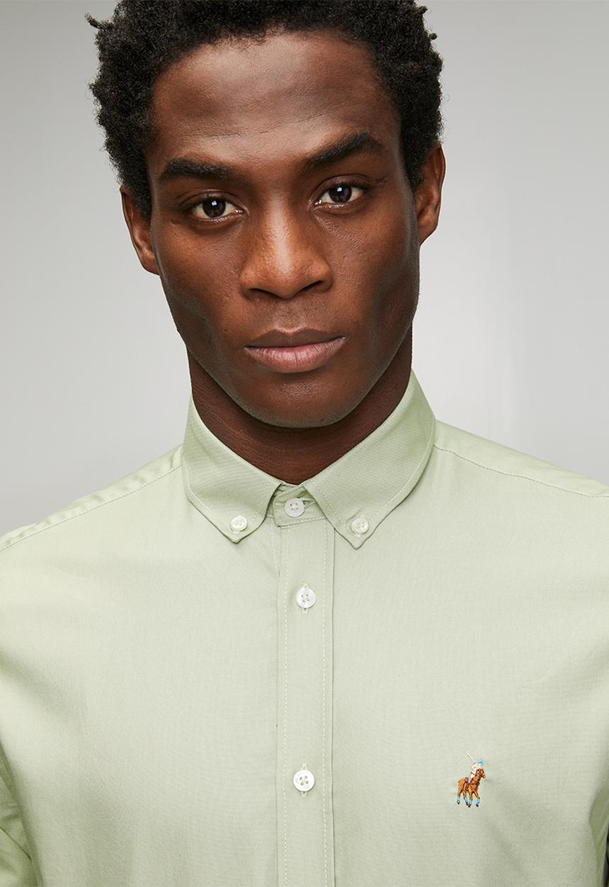 POLO - Iman Long sleeve Oxford Shirt Iman - Sage