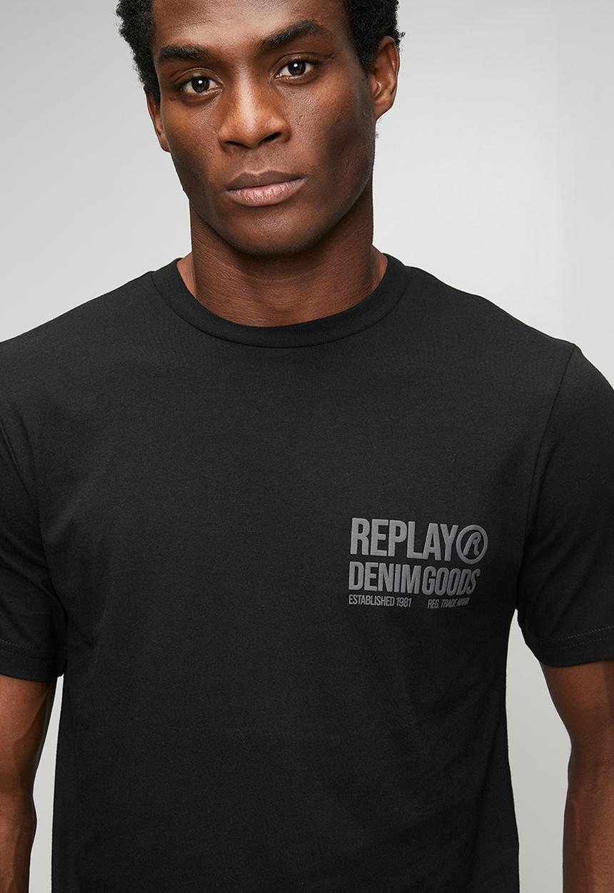 Replay - Piece Dyed Organic Heavy Cotton Jersey T-shirt -  Black 