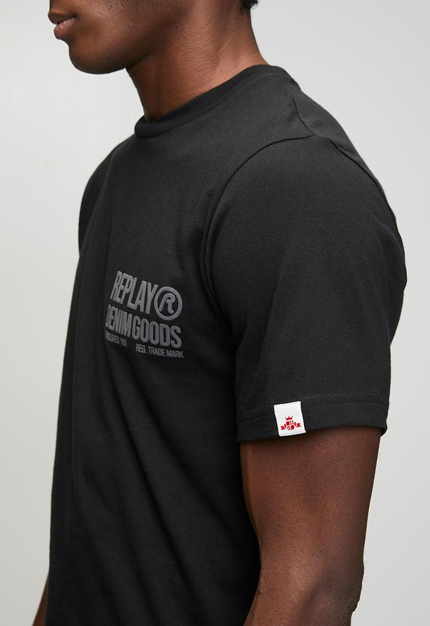 Replay - Piece Dyed Organic Heavy Cotton Jersey T-shirt -  Black 