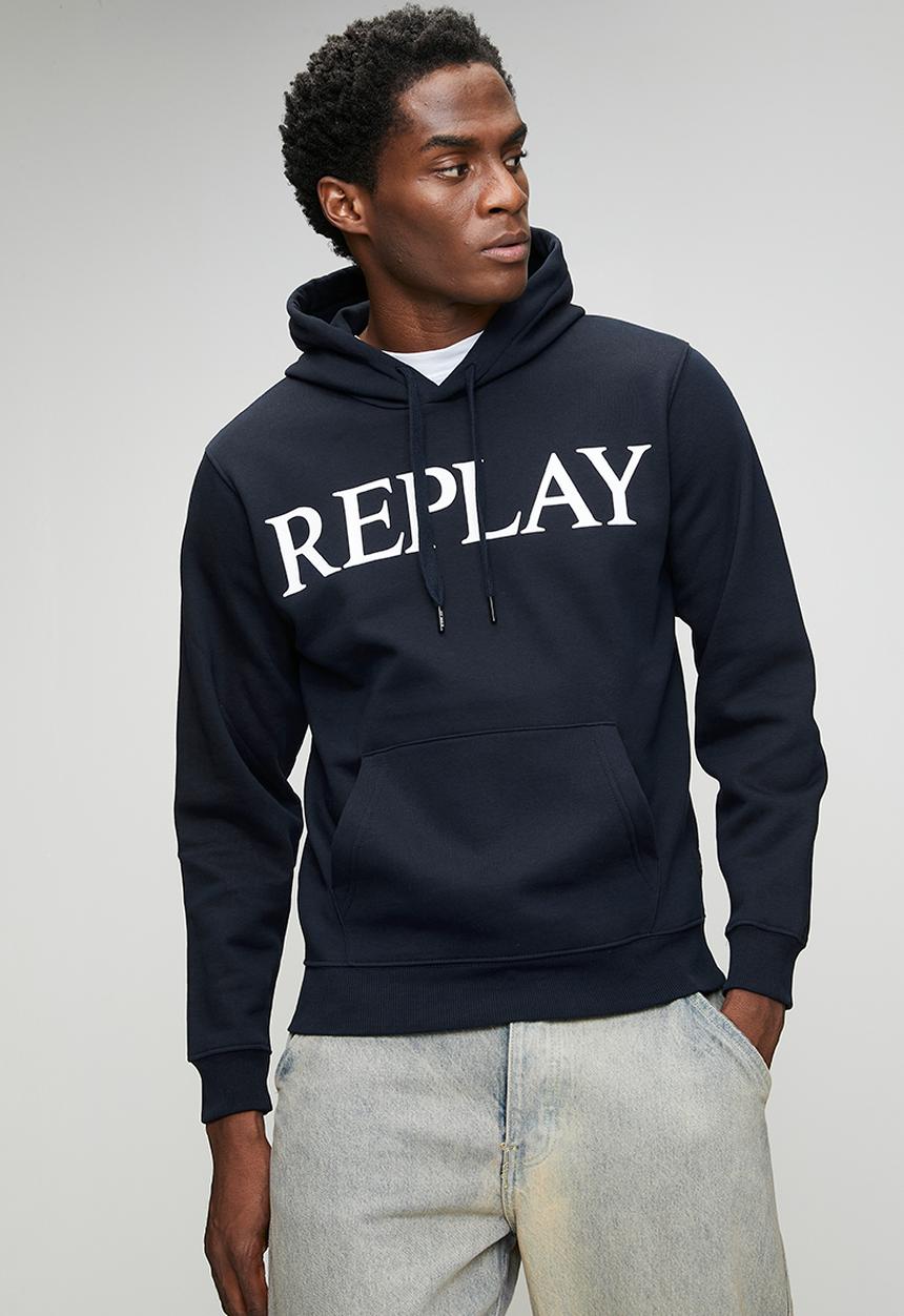 Replay - Brushed Fleece Hoodie - Navy 