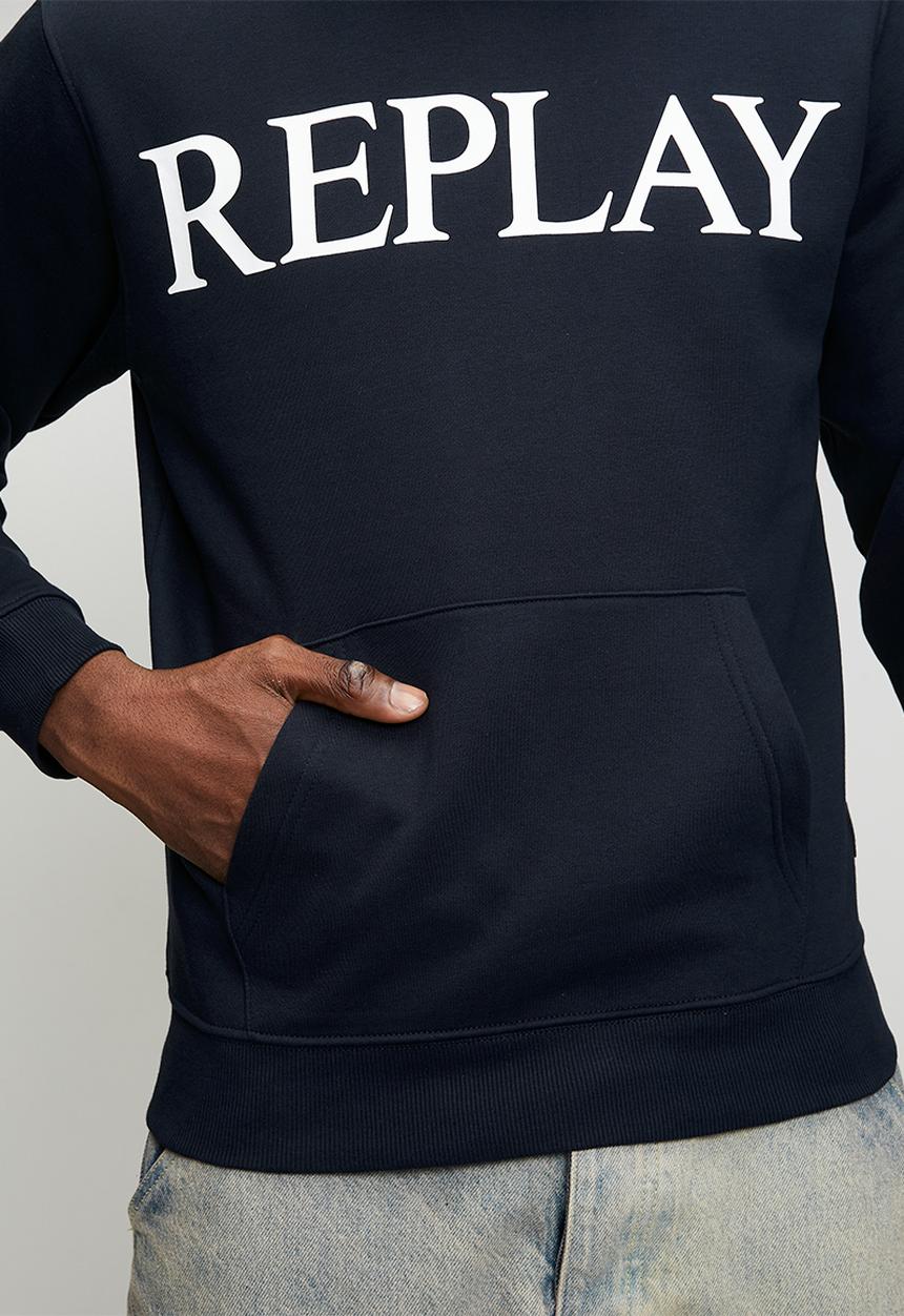 Replay - Brushed Fleece Hoodie - Navy 