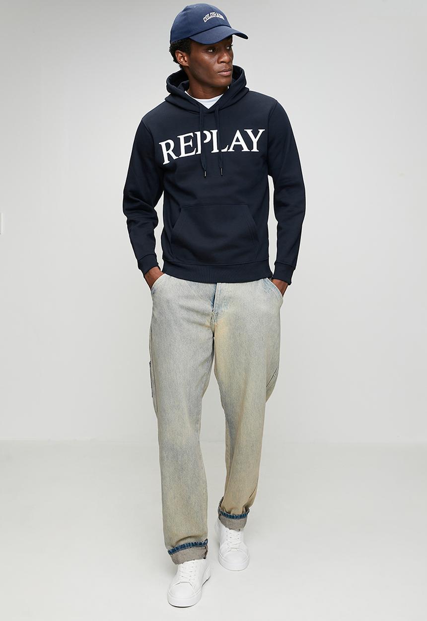 Replay - Brushed Fleece Hoodie - Navy 
