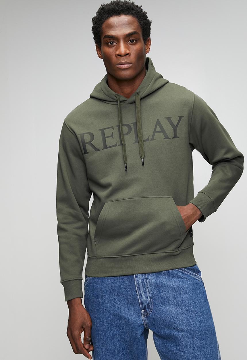 Replay - Brushed Fleece Hoodie - Green 