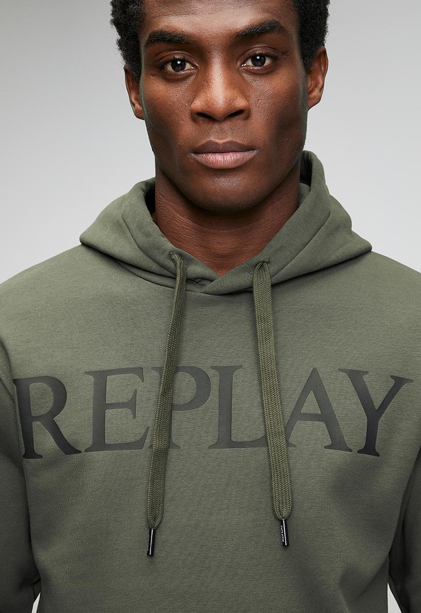 Replay - Brushed Fleece Hoodie - Green 