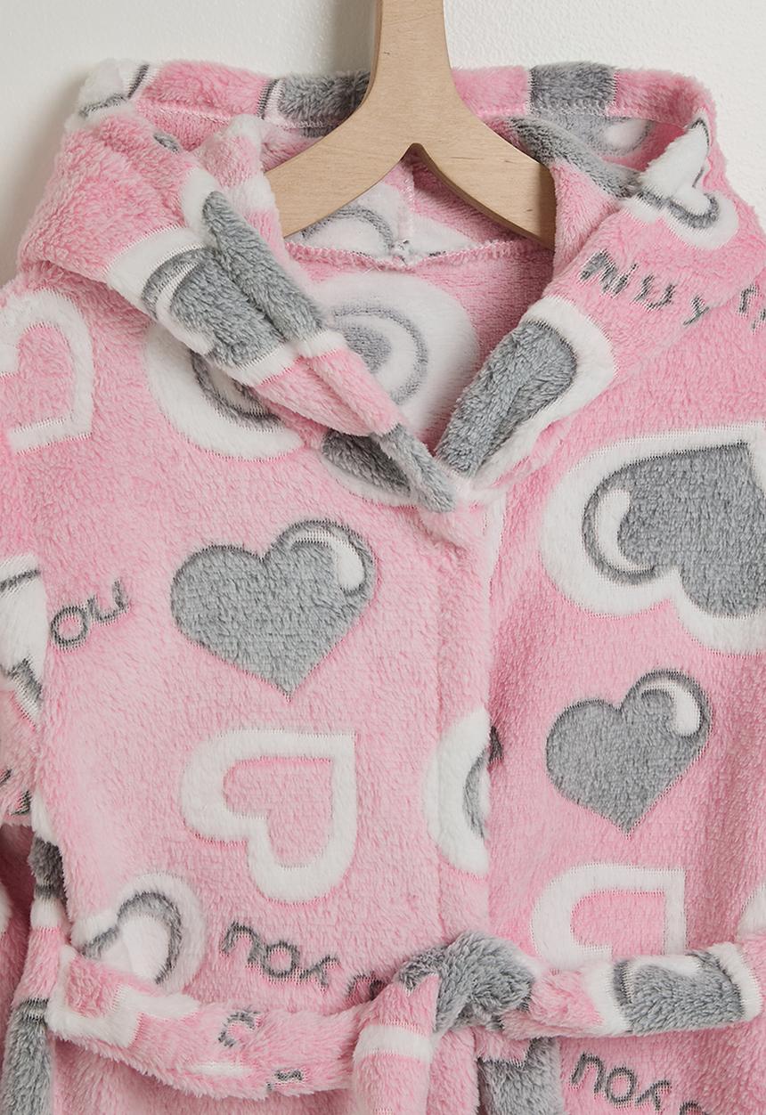 Pop Candy - Hooded night gown - pink/heart aop
