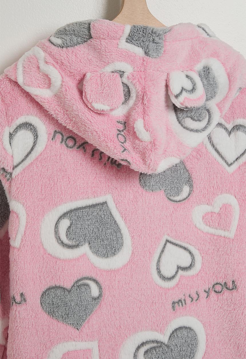 Pop Candy - Hooded night gown - pink/heart aop