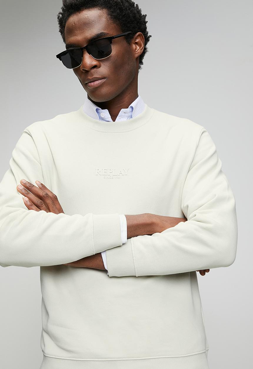 Replay - Cotton Terry Fleece Pull Over - Cream 