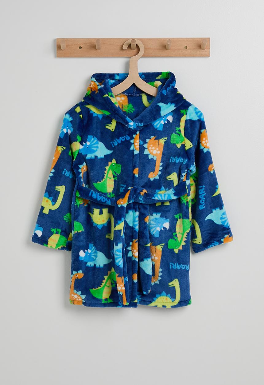 Pop Candy - Hooded night gown - dark blue/dino multi