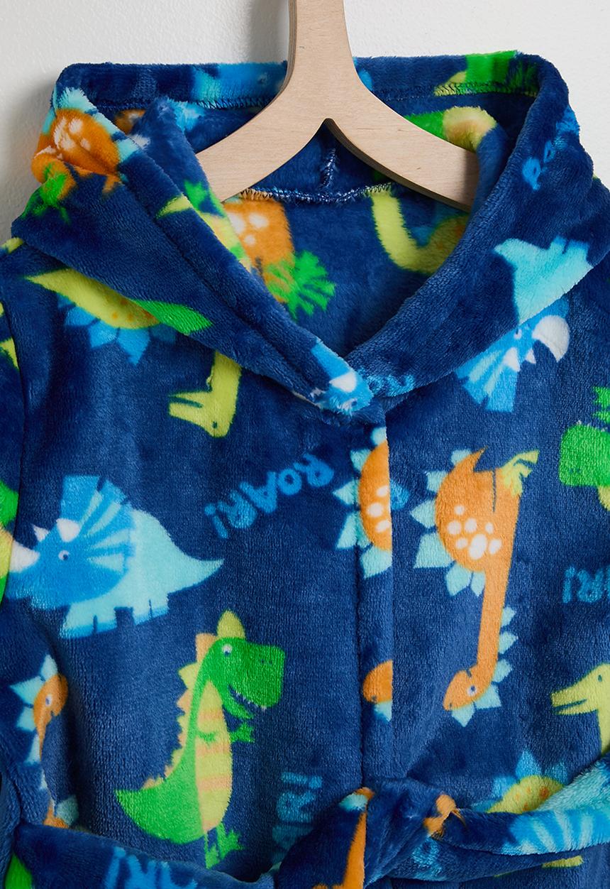 Pop Candy - Hooded night gown - dark blue/dino multi