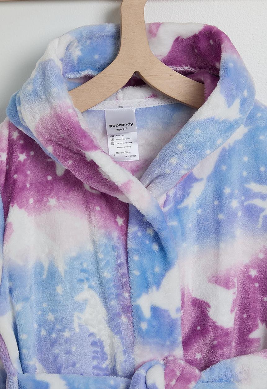 Pop Candy - Plush night gown - purple gradient/unicorn aop
