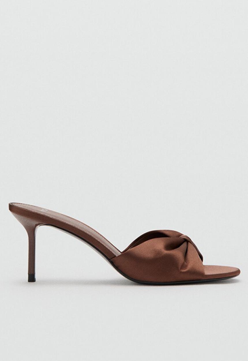 MANGO - Lara open toe mule - dark brown