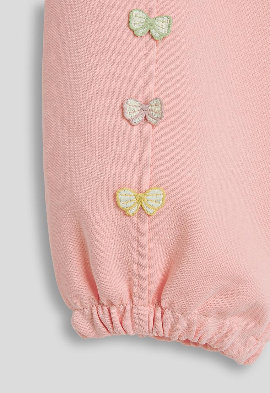 Pop Candy - Pintuck leg seam joggers - pink/butterflies